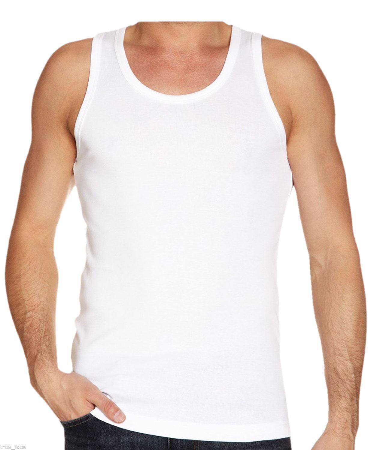 MENS VEST PLAIN 100% COTTON T SHIRT SLEEVELESS TANK TOP - TheComfortshop.co.uk