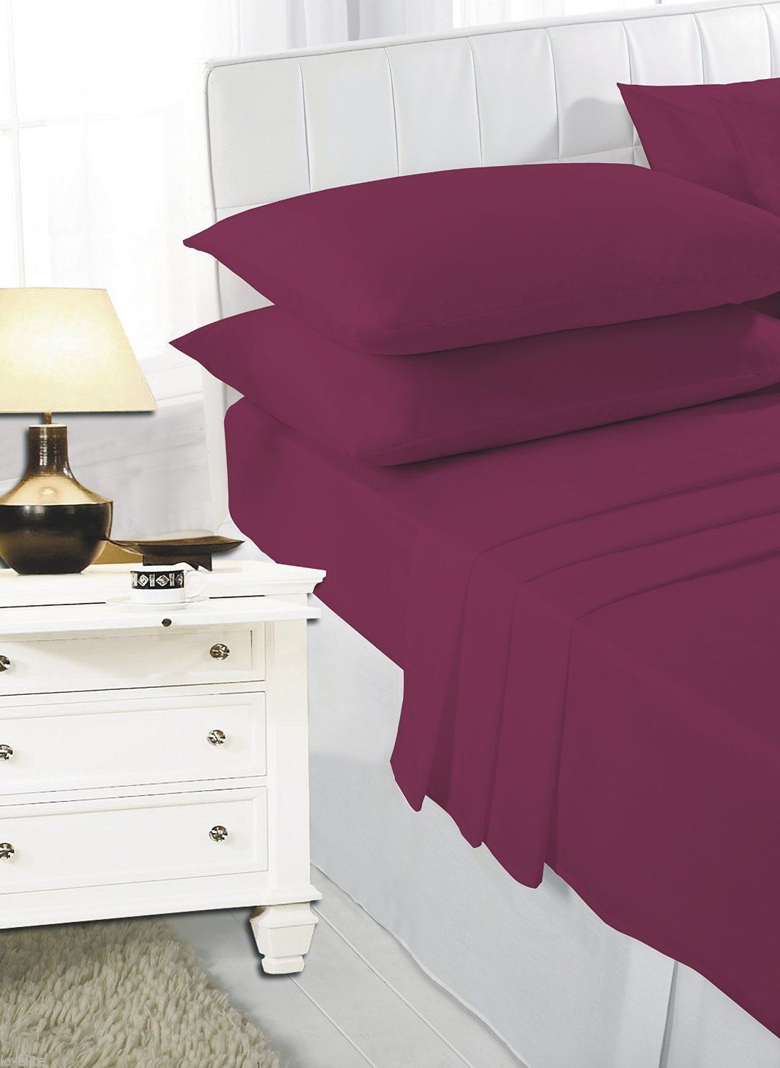 Fitted Plain Dyed Elasticated Polycotton Percale Bed Sheet - TheComfortshop.co.uk