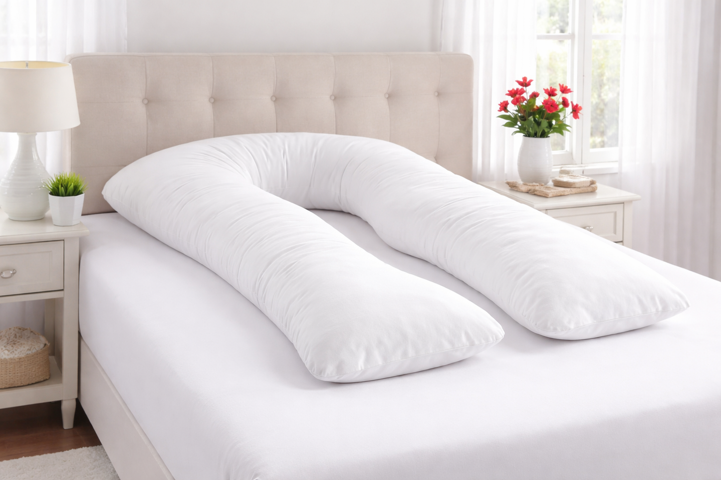 U-Shaped 9FT Body Pillow Case Cover – Maternity & Pregnancy, 21 Colours, Zip Closure - TheComfortshop.co.uk