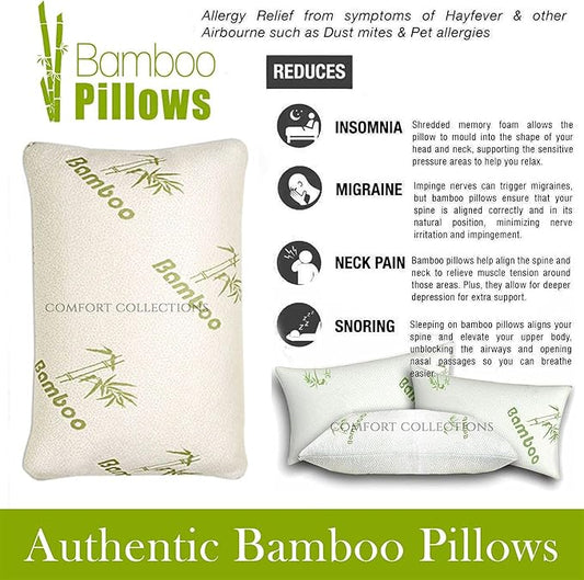 Bamboo Memory Foam Pillows Firm Neck Support Anti Allergy Pillow - TheComfortshop.co.ukPillows0721718957591thecomfortshopTheComfortshop.co.ukBamboo Pillow NightBamboo Memory Foam Pillows Firm Neck Support Anti Allergy Pillow