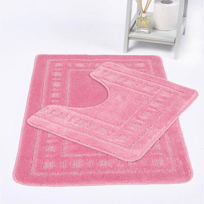 Bath Mat Set 2 Pcs Pedestal Non Slip Absorbent Soft Diem Toilet Bathroom Rug - TheComfortshop.co.ukBath Mats0721718957690thecomfortshopTheComfortshop.co.ukBath Mat Diem NZPinkBath Mat Set 2 Pcs Pedestal Non Slip Absorbent Soft Diem Toilet Bathroom Rug - TheComfortshop.co.uk