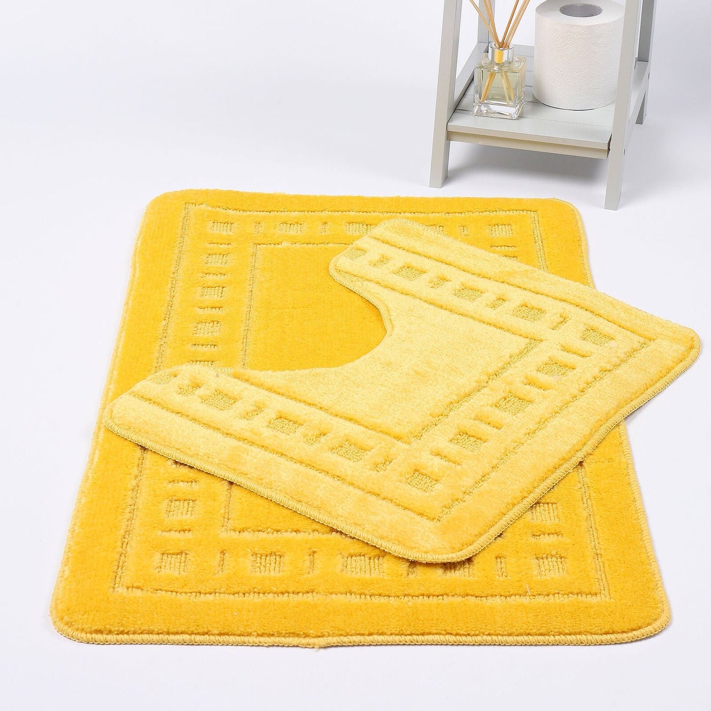 Bath Mat Set 2 Pcs Pedestal Non Slip Absorbent Soft Diem Toilet Bathroom Rug - TheComfortshop.co.ukBath Mats0721718957652thecomfortshopTheComfortshop.co.ukDiem Bath Mat LemonLemonBath Mat Set 2 Pcs Pedestal Non Slip Absorbent Soft Diem Toilet Bathroom Rug - TheComfortshop.co.uk