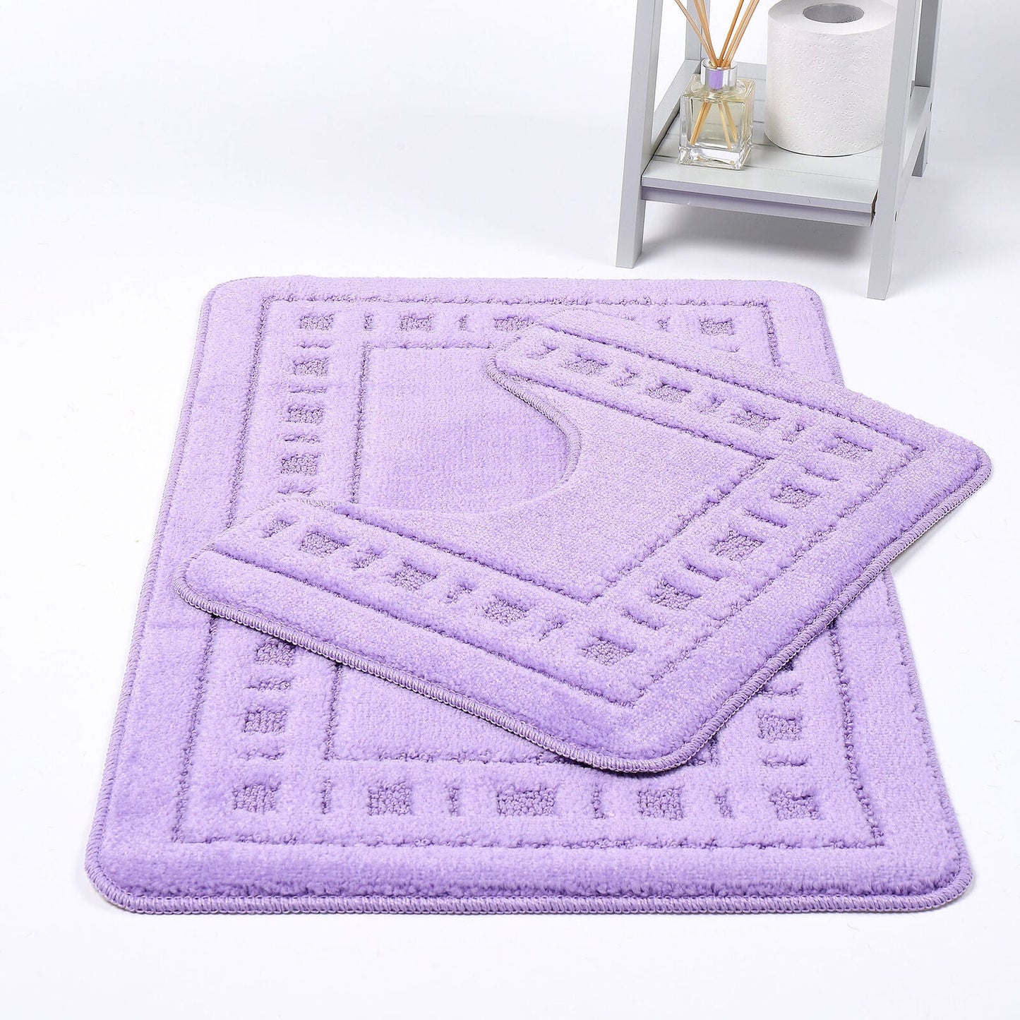 Bath Mat Set 2 Pcs Pedestal Non Slip Absorbent Soft Diem Toilet Bathroom Rug - TheComfortshop.co.ukBath Mats0721718957645thecomfortshopTheComfortshop.co.ukDiem Bath Mat LilacLilacBath Mat Set 2 Pcs Pedestal Non Slip Absorbent Soft Diem Toilet Bathroom Rug - TheComfortshop.co.uk