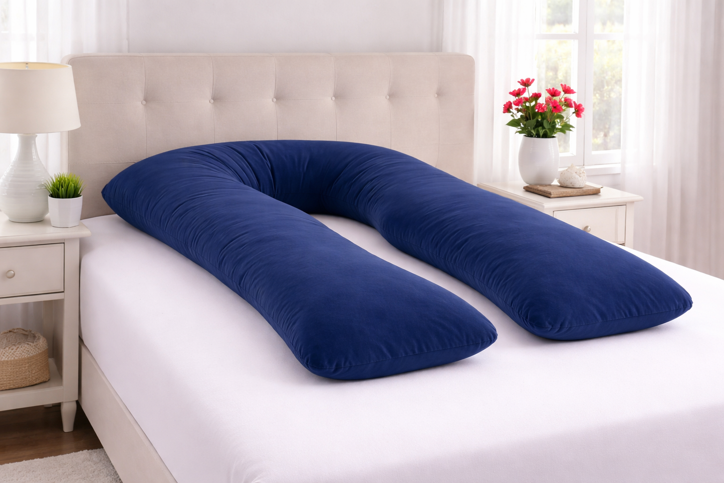 U-Shaped 9FT Body Pillow Case Cover – Maternity & Pregnancy, 21 Colours, Zip Closure - TheComfortshop.co.uk