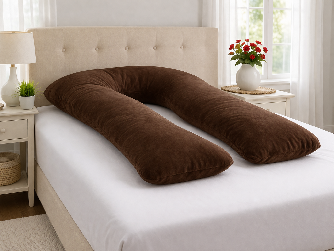 U-Shaped 9FT Body Pillow Case Cover – Maternity & Pregnancy, 21 Colours, Zip Closure - TheComfortshop.co.uk