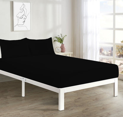Fitted Bed Sheet + 2 FREE Pillowcases | Plain Dyed | Soft & Durable | All Sizes & Colours - TheComfortshop.co.ukBed Sheets0721718963592thecomfortshopTheComfortshop.co.ukPC FIT FREE PP Black KingBlackKingFitted Bed Sheet + 2 FREE Pillowcases | Plain Dyed | Soft & Durable | All Sizes & Colours
