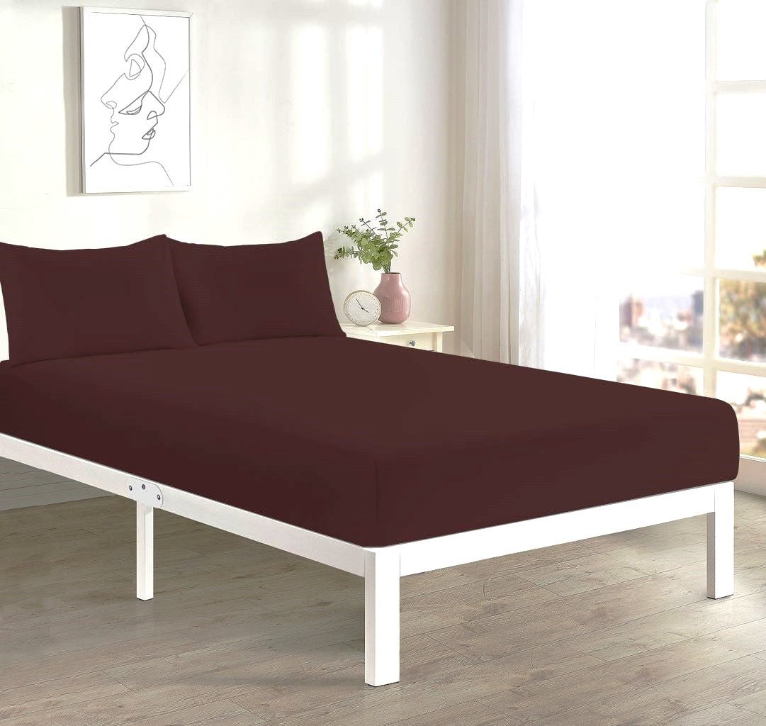 Fitted Bed Sheet + 2 FREE Pillowcases | Plain Dyed | Soft & Durable | All Sizes & Colours - TheComfortshop.co.ukBed Sheets0721718963608thecomfortshopTheComfortshop.co.ukPC FIT FREE PP Chocolate KingChocolateKingFitted Bed Sheet + 2 FREE Pillowcases | Plain Dyed | Soft & Durable | All Sizes & Colours