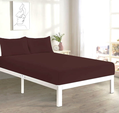 Fitted Bed Sheet + 2 FREE Pillowcases | Plain Dyed | Soft & Durable | All Sizes & Colours - TheComfortshop.co.ukBed Sheets0721718963608thecomfortshopTheComfortshop.co.ukPC FIT FREE PP Chocolate KingChocolateKingFitted Bed Sheet + 2 FREE Pillowcases | Plain Dyed | Soft & Durable | All Sizes & Colours