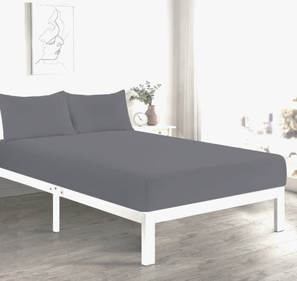 Fitted Bed Sheet + 2 FREE Pillowcases | Plain Dyed | Soft & Durable | All Sizes & Colours - TheComfortshop.co.ukBed Sheets0721718963639thecomfortshopTheComfortshop.co.ukPC FIT FREE PP Grey KingGreyKingFitted Bed Sheet + 2 FREE Pillowcases | Plain Dyed | Soft & Durable | All Sizes & Colours