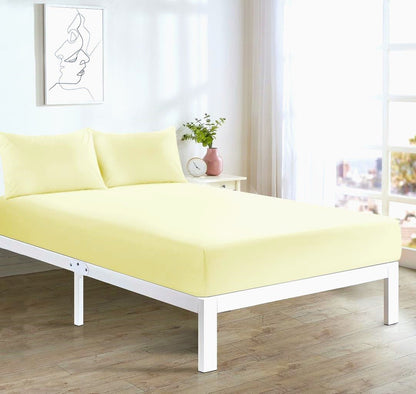 Fitted Bed Sheet + 2 FREE Pillowcases | Plain Dyed | Soft & Durable | All Sizes & Colours - TheComfortshop.co.ukBed Sheets0721718963646thecomfortshopTheComfortshop.co.ukPC FIT FREE PP Lemon KingLemonKingFitted Bed Sheet + 2 FREE Pillowcases | Plain Dyed | Soft & Durable | All Sizes & Colours