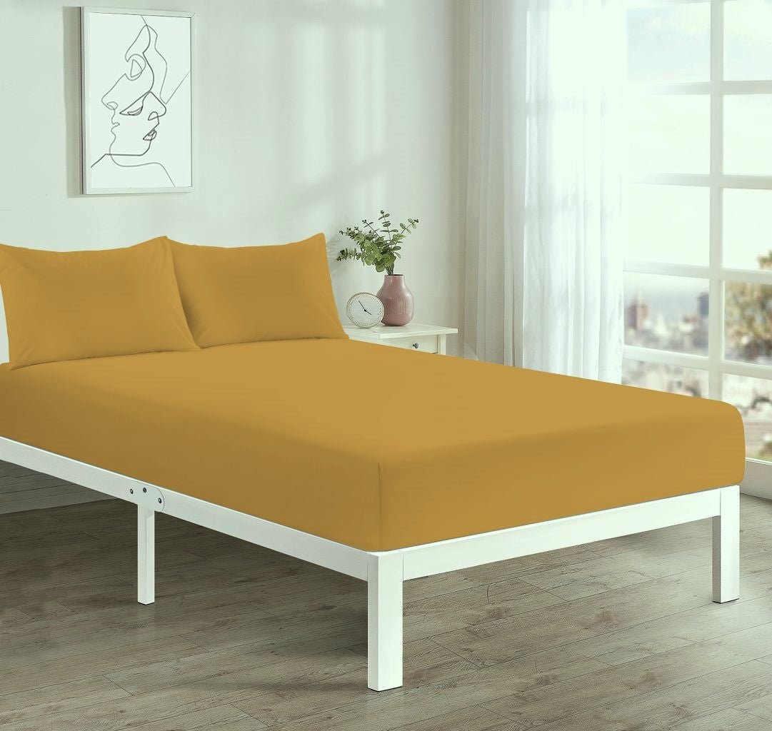 Fitted Bed Sheet + 2 FREE Pillowcases | Plain Dyed | Soft & Durable | All Sizes & Colours - TheComfortshop.co.ukBed Sheets0721718963585thecomfortshopTheComfortshop.co.ukPC FIT FREE PP Mustard KingMustardKingFitted Bed Sheet + 2 FREE Pillowcases | Plain Dyed | Soft & Durable | All Sizes & Colours