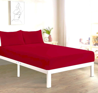 Fitted Bed Sheet + 2 FREE Pillowcases | Plain Dyed | Soft & Durable | All Sizes & Colours - TheComfortshop.co.ukBed Sheets0721718963707thecomfortshopTheComfortshop.co.ukPC FIT FREE PP Red KingRedKingFitted Bed Sheet + 2 FREE Pillowcases | Plain Dyed | Soft & Durable | All Sizes & Colours