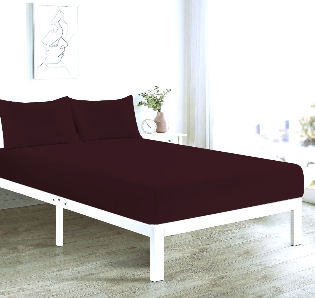 Fitted Bed Sheet + 2 FREE Pillowcases | Plain Dyed | Soft & Durable | All Sizes & Colours - TheComfortshop.co.ukBed Sheets0721718963721thecomfortshopTheComfortshop.co.ukPC FIT FREE PP Wine KingWineKingFitted Bed Sheet + 2 FREE Pillowcases | Plain Dyed | Soft & Durable | All Sizes & Colours