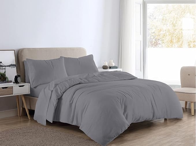 Flannelette 100% Brushed Cotton Duvet Quilt Cover & Pillow Case - TheComfortshop.co.ukDuvet Covers0721718965534thecomfortshopTheComfortshop.co.ukFlannelette DC Grey SingleGreyDuvet Cover Set Single OnlyFlannelette 100% Brushed Cotton Duvet Quilt Cover & Pillow Case