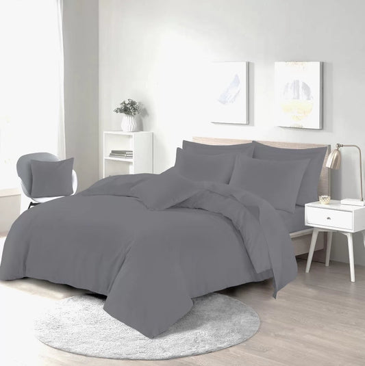Grey Polycotton Duvet Cover Plain Dyed With Pillowcase - TheComfortshop.co.ukDuvet Covers0721718970132thecomfortshopTheComfortshop.co.ukPCD Grey Superking-1-1Super KingGrey Polycotton Duvet Cover Plain Dyed With Pillowcase - TheComfortshop.co.uk