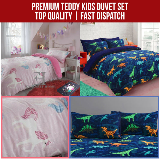 Kids Teddy Fleece Duvet Cover Children Bedding Set With Pillowcase - TheComfortshop.co.ukDuvet Covers0721718971467thecomfortshopTheComfortshop.co.ukTeddy DC Dinosaur Blue DoubleDuvet Cover Set Double OnlyDinosaur BlueKids Teddy Fleece Duvet Cover Children Bedding Set With Pillowcase - TheComfortshop.co.uk