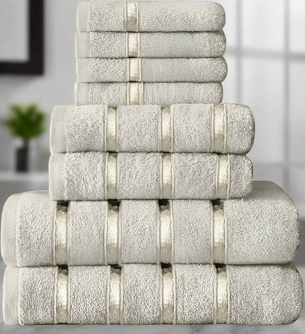 Luxury 800 GSM Egyptian Cotton Towel Set (8-Piece) - Plush, Absorbent For Bath, Hand & Face