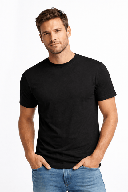 Men's Polycotton T-Shirt | 52% Cotton 48% Polyester | Soft Breathable Everyday Tee - TheComfortshop.co.ukTheComfortshop.co.ukTheComfortshop.co.ukT-Shirt-Black-SmallBlackSMen's Polycotton T-Shirt | 52% Cotton 48% Polyester | Soft Breathable Everyday Tee - TheComfortshop.co.uk