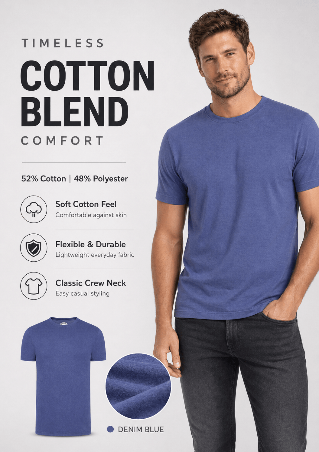 Men's Polycotton T-Shirt | 52% Cotton 48% Polyester | Soft Breathable Everyday Tee - TheComfortshop.co.ukTheComfortshop.co.ukTheComfortshop.co.ukT-Shirt-Kaki-SmallKHAKISMen's Polycotton T-Shirt | 52% Cotton 48% Polyester | Soft Breathable Everyday Tee - TheComfortshop.co.uk