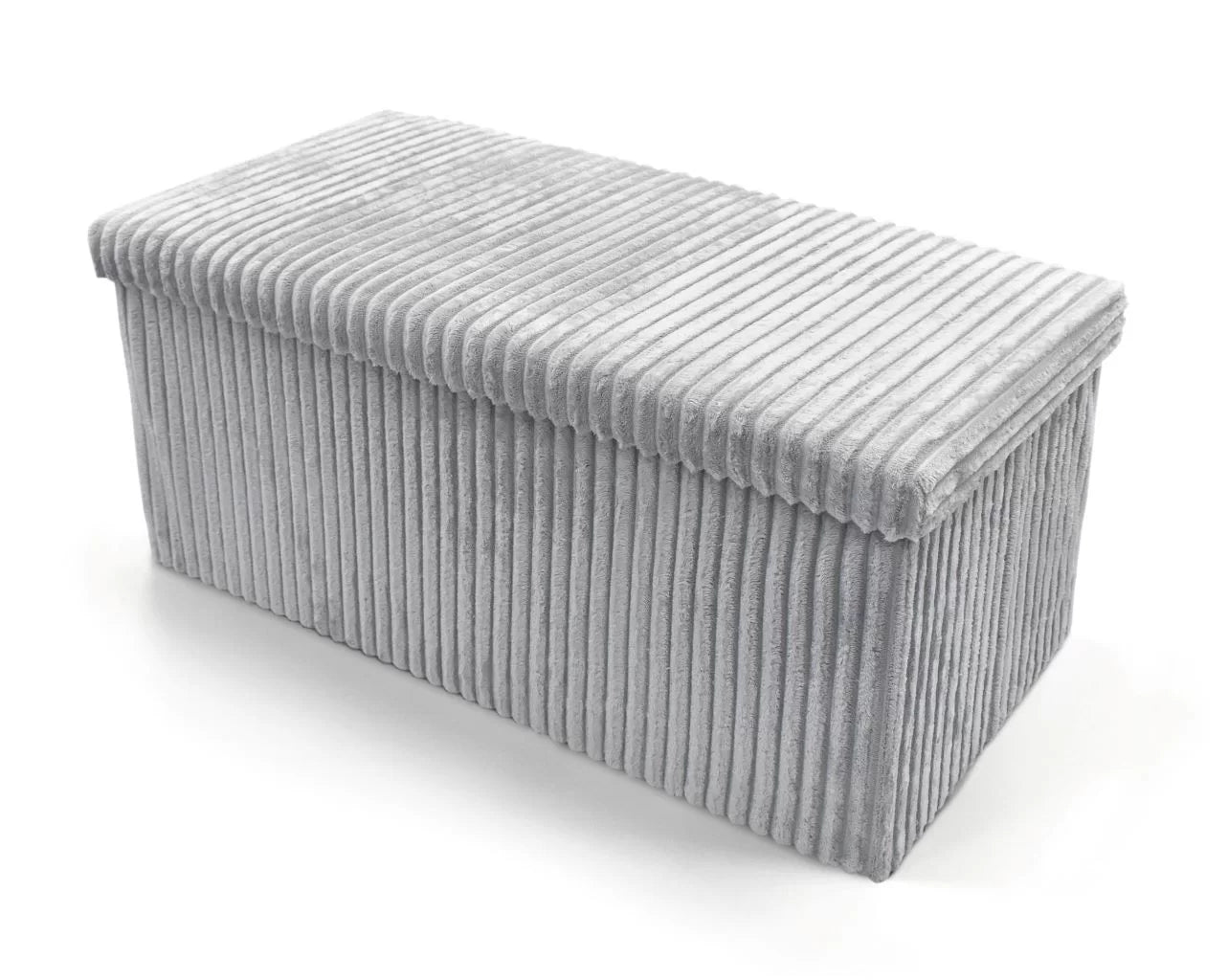 Silver Corduroy Foldable Storage Boxes - TheComfortshop.co.ukFurniture0721718977223thecomfortshopTheComfortshop.co.ukSilver 78cm large collapsible storage containers-176cm X 38cm X 38cmSilver Corduroy Foldable Storage Boxes - TheComfortshop.co.uk