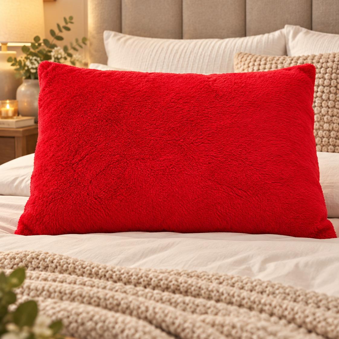 Soft Teddy Fleece Pillow - TheComfortshop.co.ukTheComfortshop.co.ukTheComfortshop.co.ukTeddy filled pillow redredSoft Teddy Fleece Pillow