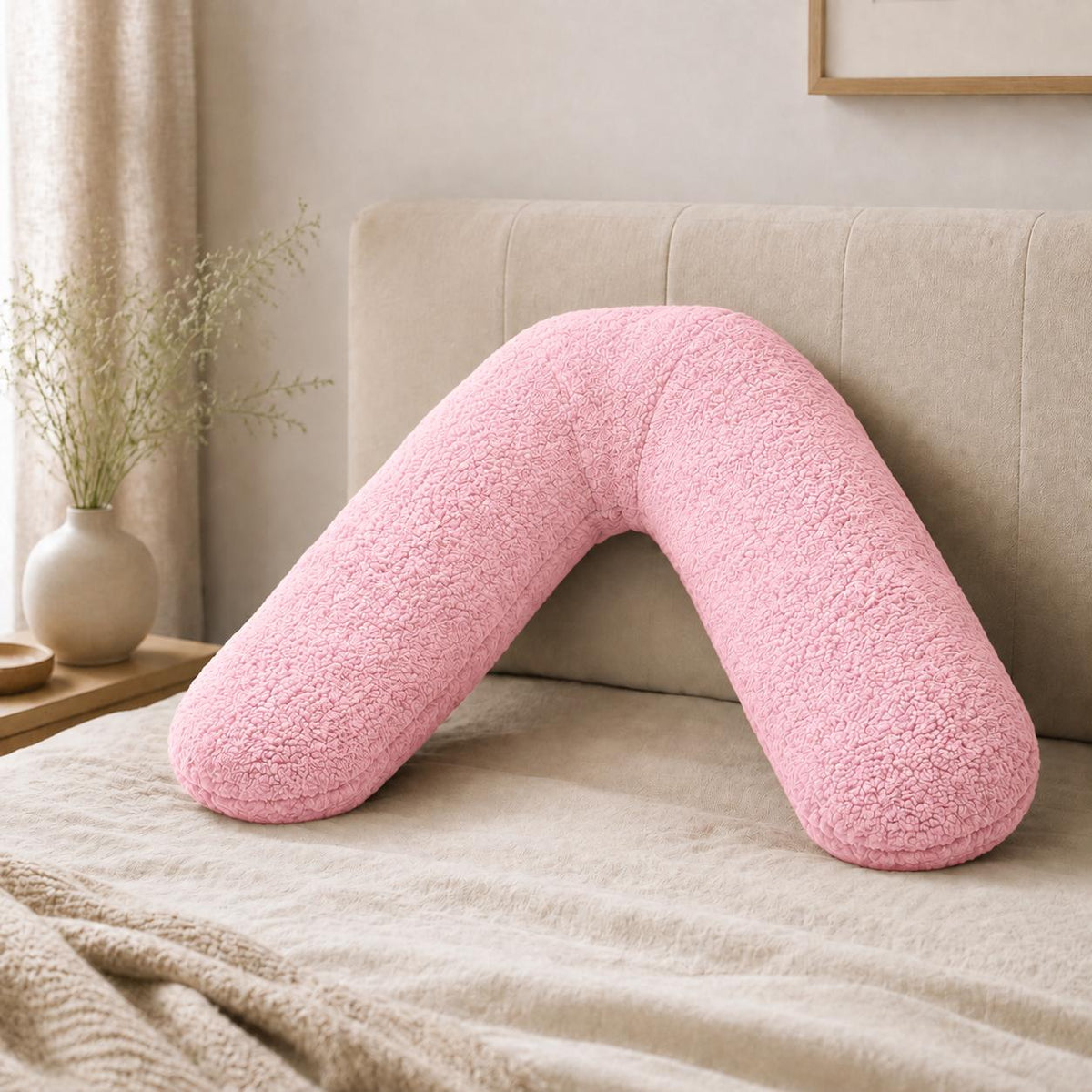 Teddy Fleece V-Shaped Support Pillow – Charcoal - TheComfortshop.co.ukTheComfortshop.co.ukTheComfortshop.co.ukTeddy  V-pillow pinkpinkTeddy Fleece V-Shaped Support Pillow – Charcoal