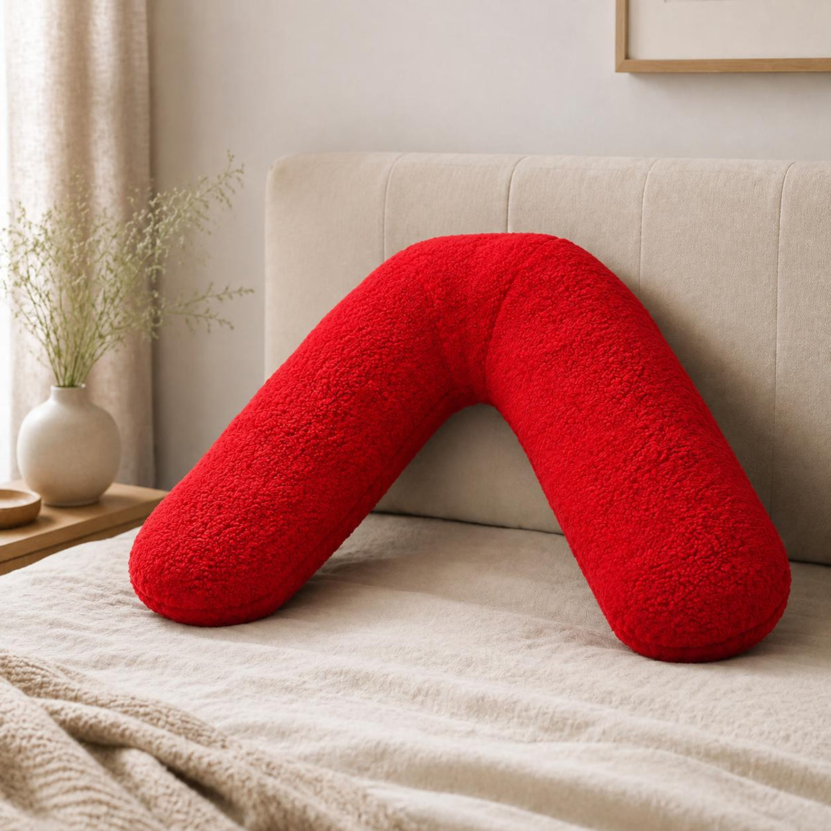 Teddy Fleece V-Shaped Support Pillow – Charcoal - TheComfortshop.co.ukTheComfortshop.co.ukTheComfortshop.co.ukTeddy  V-pillow redredTeddy Fleece V-Shaped Support Pillow – Charcoal