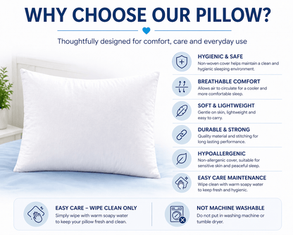 Wipe Clean Support Pillow 19 x 29 Inch – Fire Retardant Polypropylene Cover, Easy Care Standard Bed Pillow for Home & Guest Use - TheComfortshop.co.ukTheComfortshop.co.ukTheComfortshop.co.ukBlue hospital pillowWipe Clean Support Pillow 19 x 29 Inch – Fire Retardant Polypropylene Cover, Easy Care Standard Bed Pillow for Home & Guest Use - TheComfortshop.co.uk