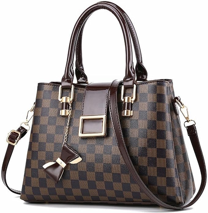 Women's Top-handle bags, Large Luxury handbag - TheComfortshop.co.ukHand BagTheComfortshop.co.ukTheComfortshop.co.ukBlack chequeredWomen's Top-handle bags, Large Luxury handbag